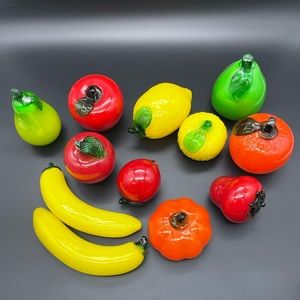 Glass Murano like fruit shaped decor